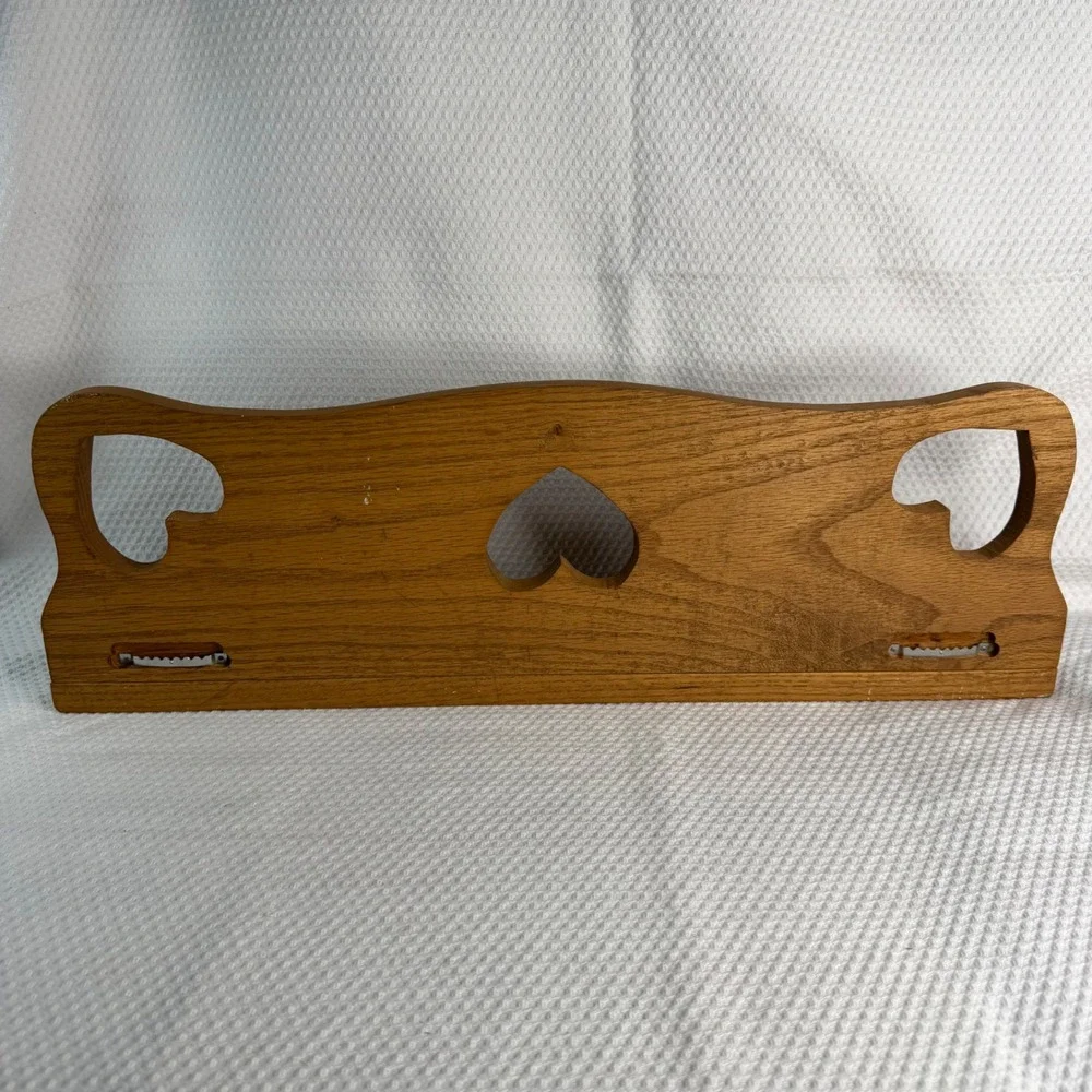 Vintage Wood Wall Shelf Heart Cutouts Scalloped Country Plate Groove 22.5 Inch